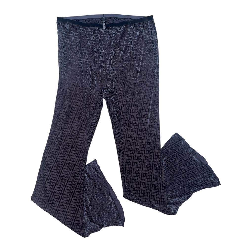 Skims NWOT navy blue all over logo velour flare pants plus size women’s 3X